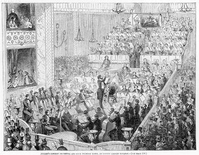 Julliens Koncertorkester og Fire Militære Bands, på Covent Garden Theatre swed av English School